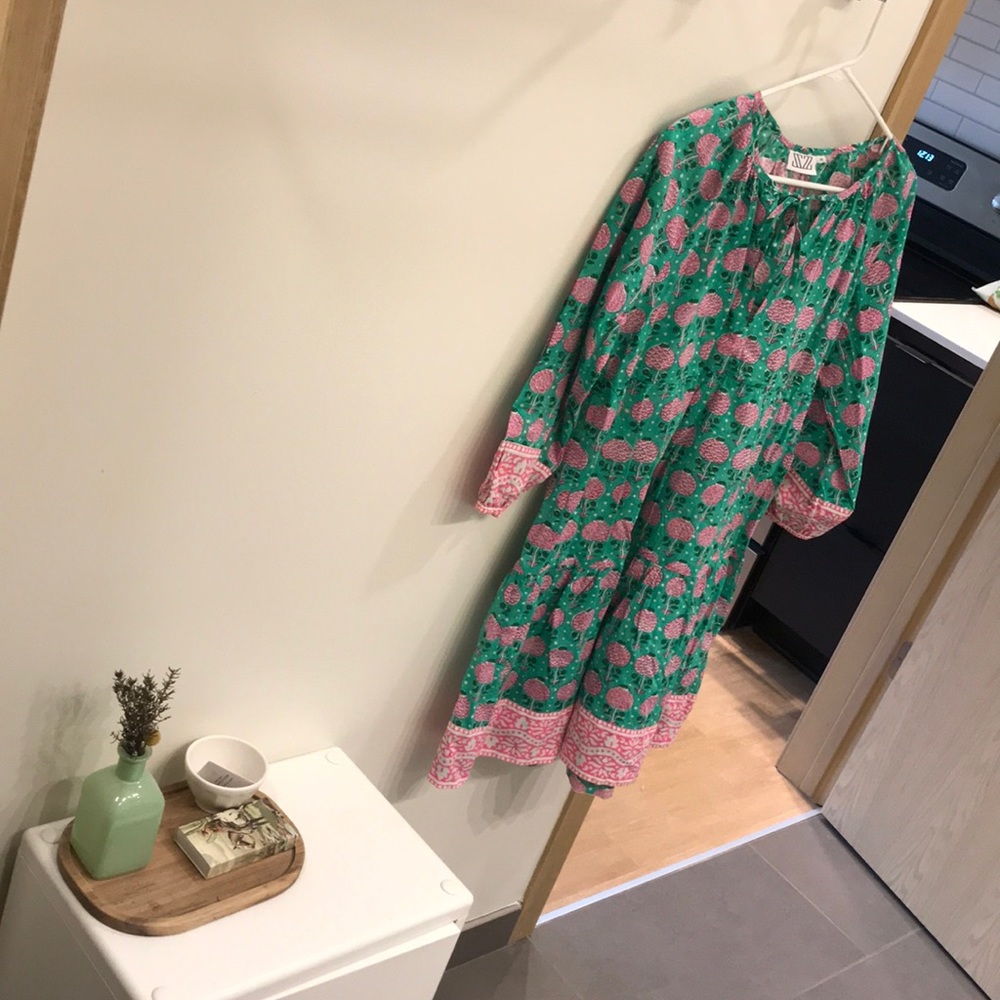 SZ Priya pineapple mint print dress size medium.